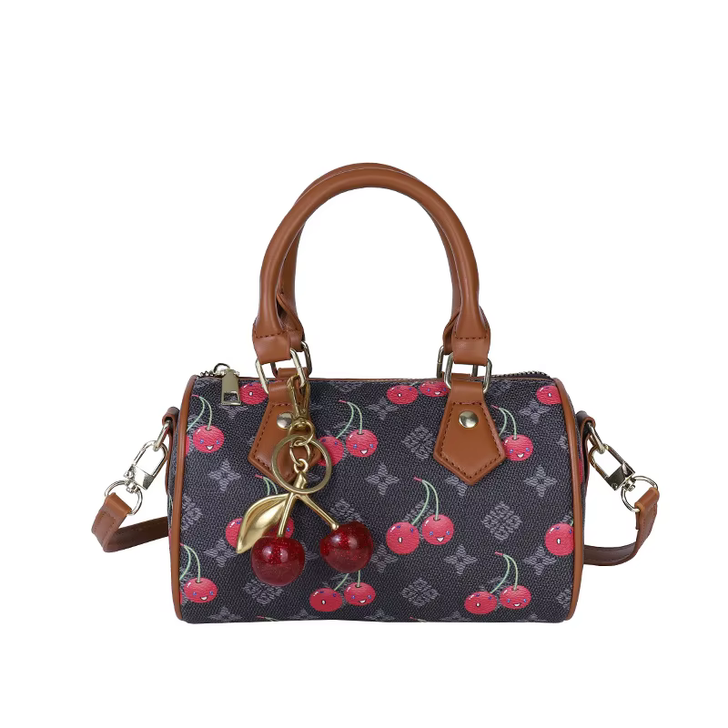 Sac Boston à imprimé cerises mignon