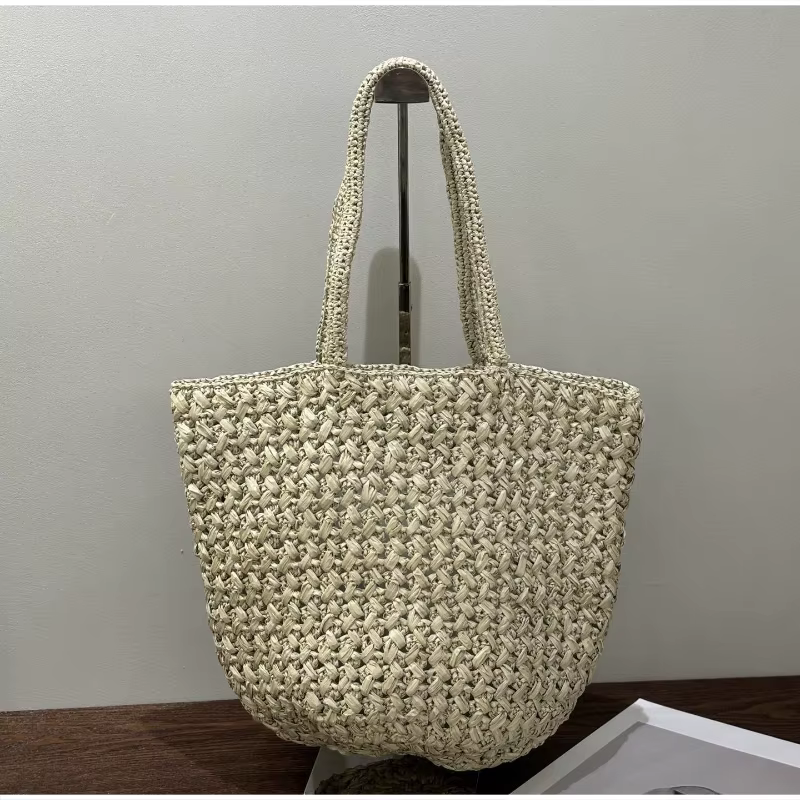 Sac fourre-tout en paille tressé à la main pour femme