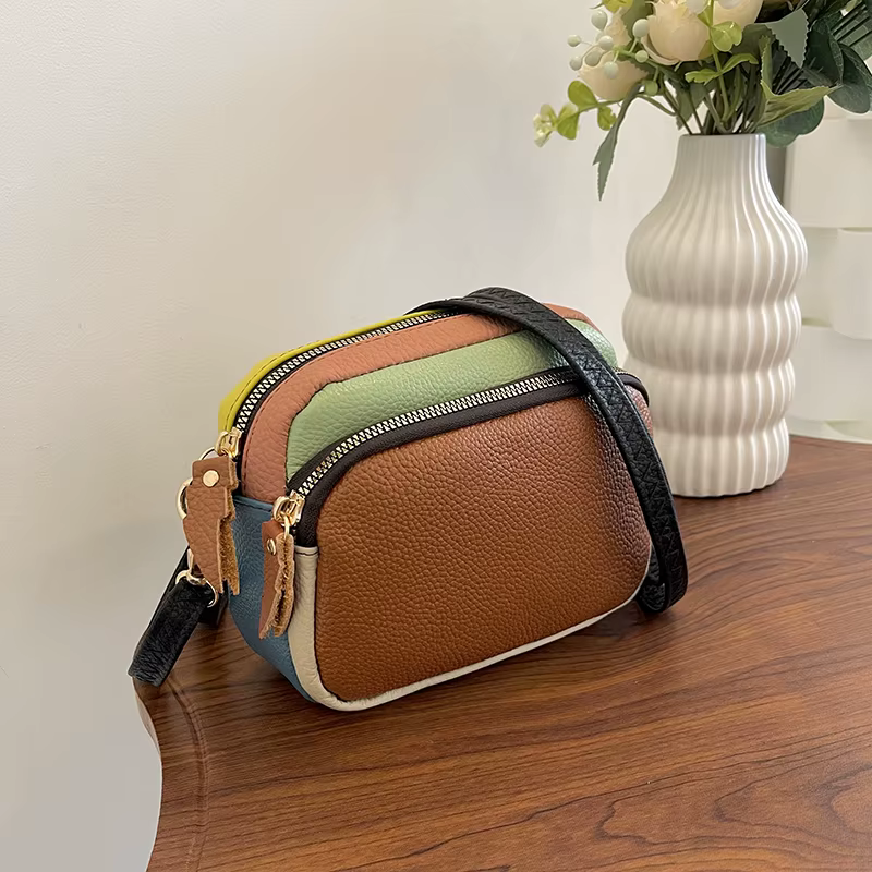Sac à bandoulière 100% cuir véritable pour femme