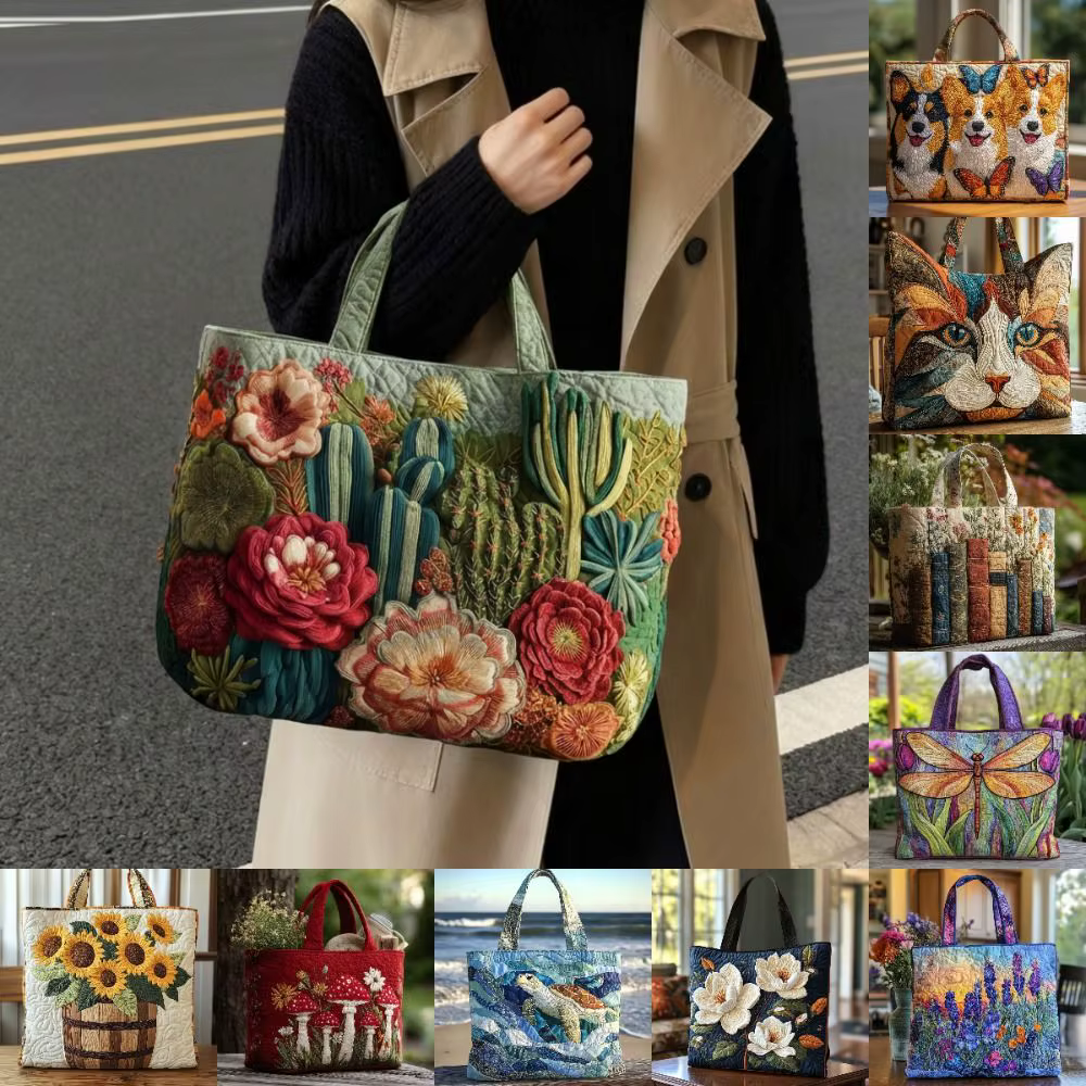Sac fourre-tout imprimé vintage pour femmes