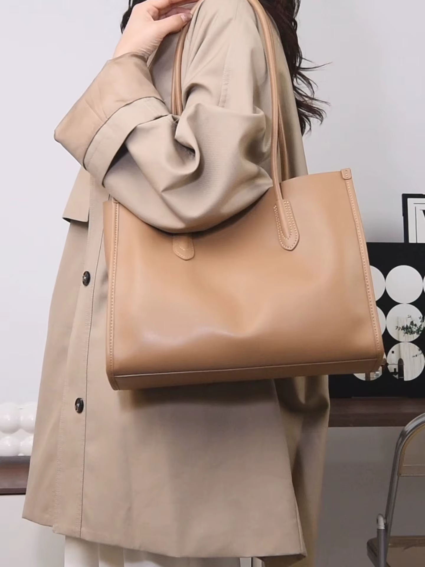 Sac à main en cuir véritable pour femme