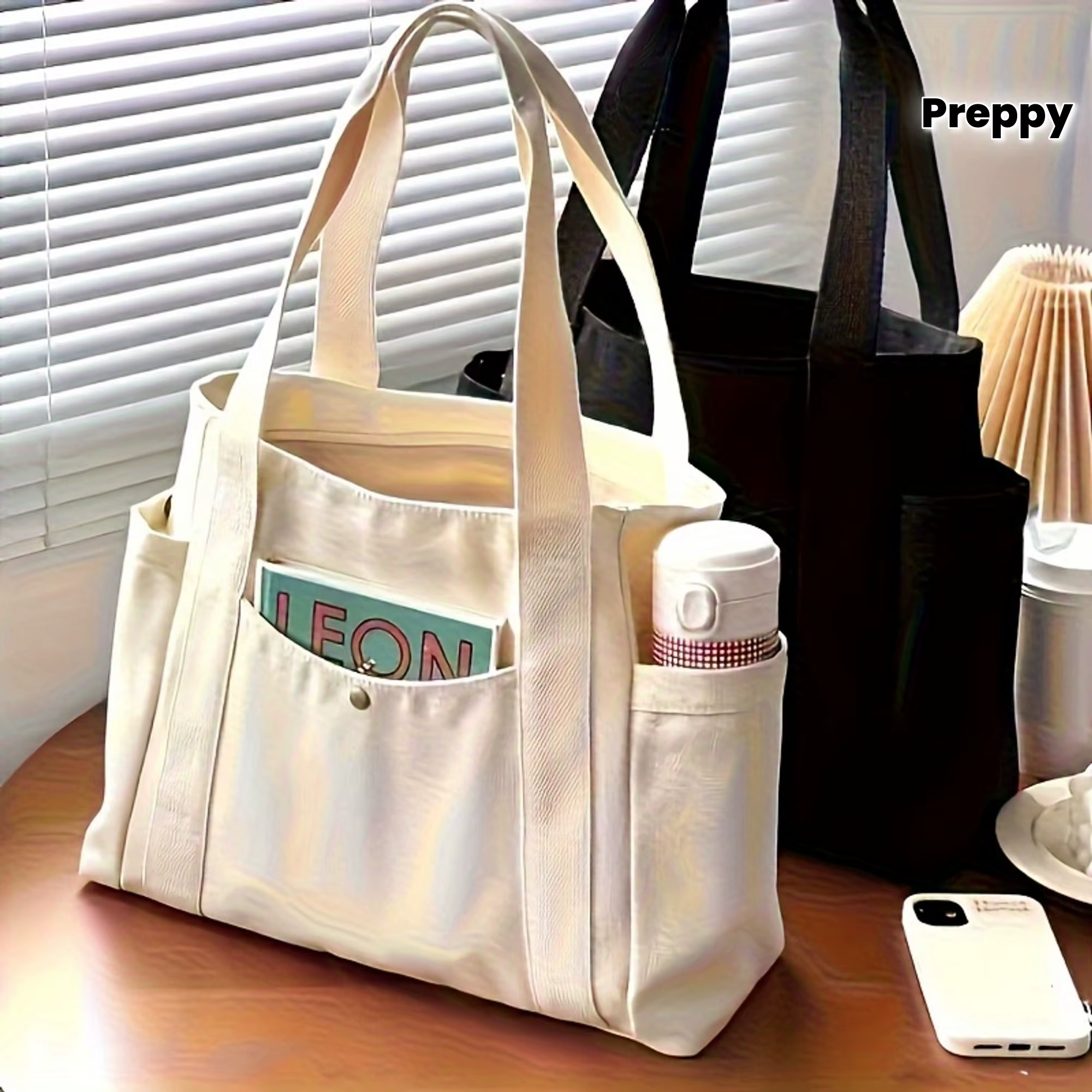 Grand sac fourre-tout avec fermeture éclair - Sac de transport en nylon