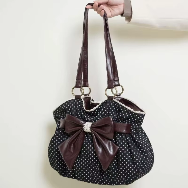 Sac fourre-tout à motif de pois pour femmes