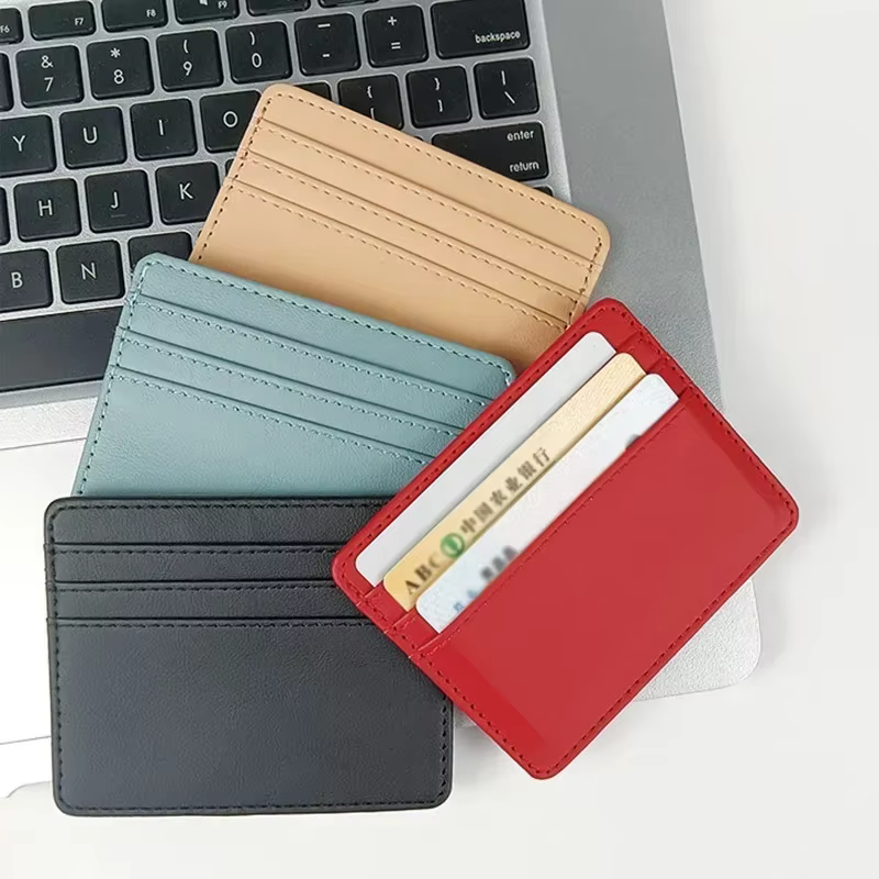 1Pc Pu Leather ID Card Holder Candy Color Bank Credit
