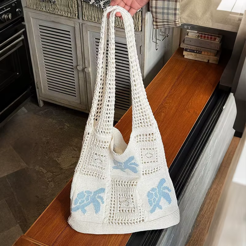 Sac à bandoulière grande capacité en crochet