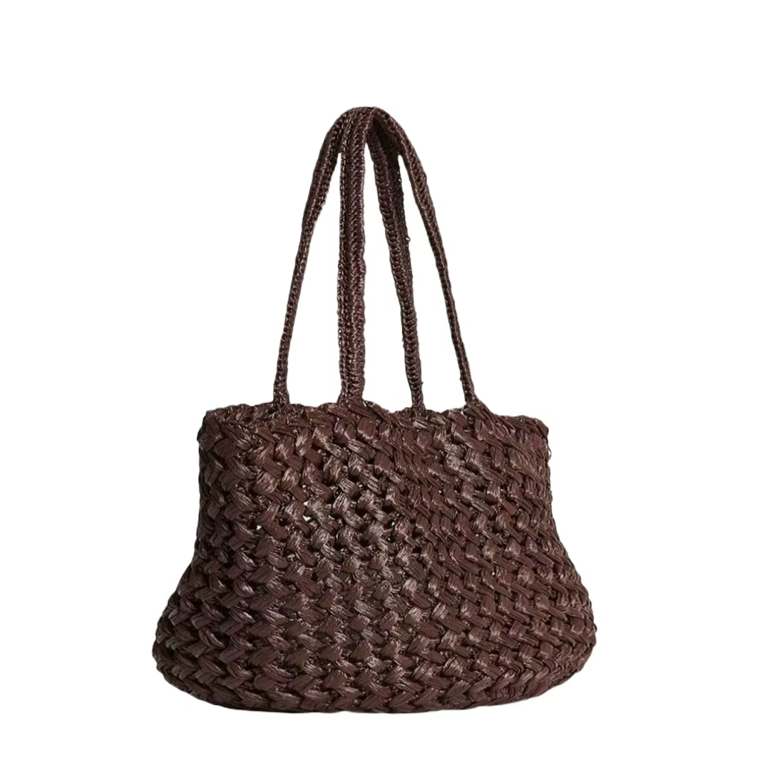 Sac fourre-tout en paille tressé à la main pour femme