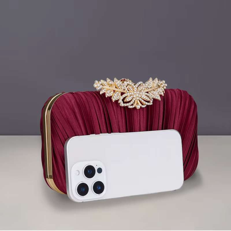 Nouvelle pochette de soirée plissée haut de gamme pour femme