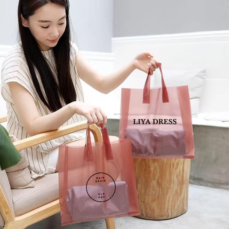 Sac en plastique perpétuel coloré avec poignée