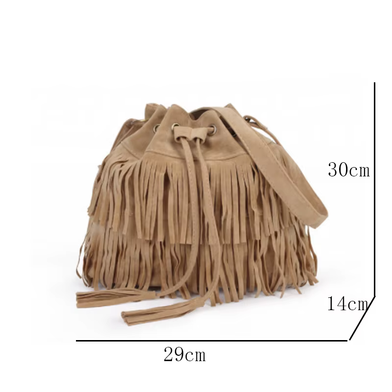 Sac à main rétro à franges en faux daim pour femme