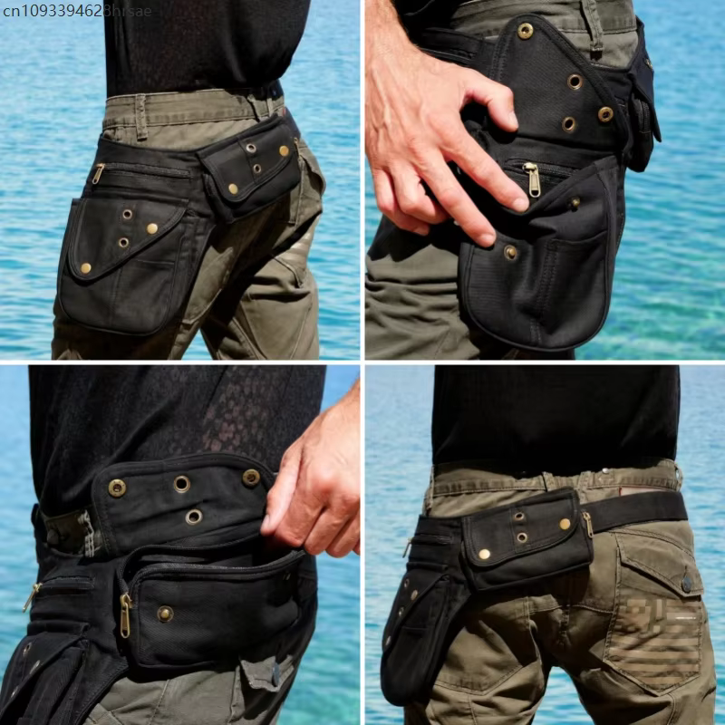 Sacs de taille et de jambe Steampunk Vintage pour femmes et hommes