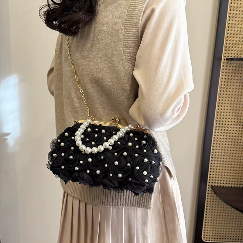 Sac de soirée à fleurs de Rose pour femmes
