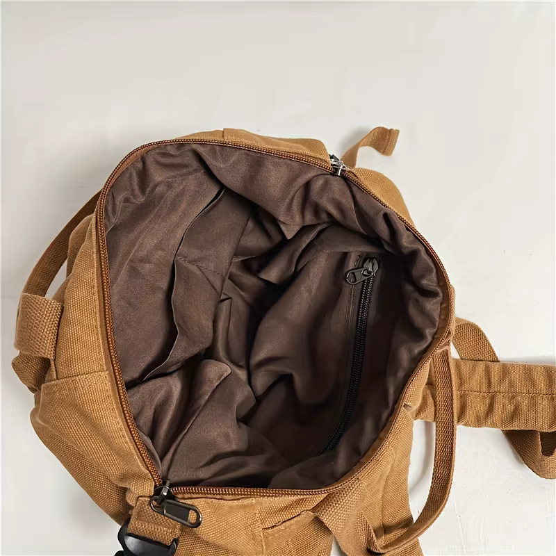 Sac à dos rétro de couleur unie pour femmes