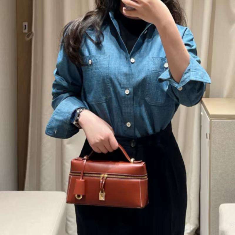 Sac à cosmétiques en cuir style vintage