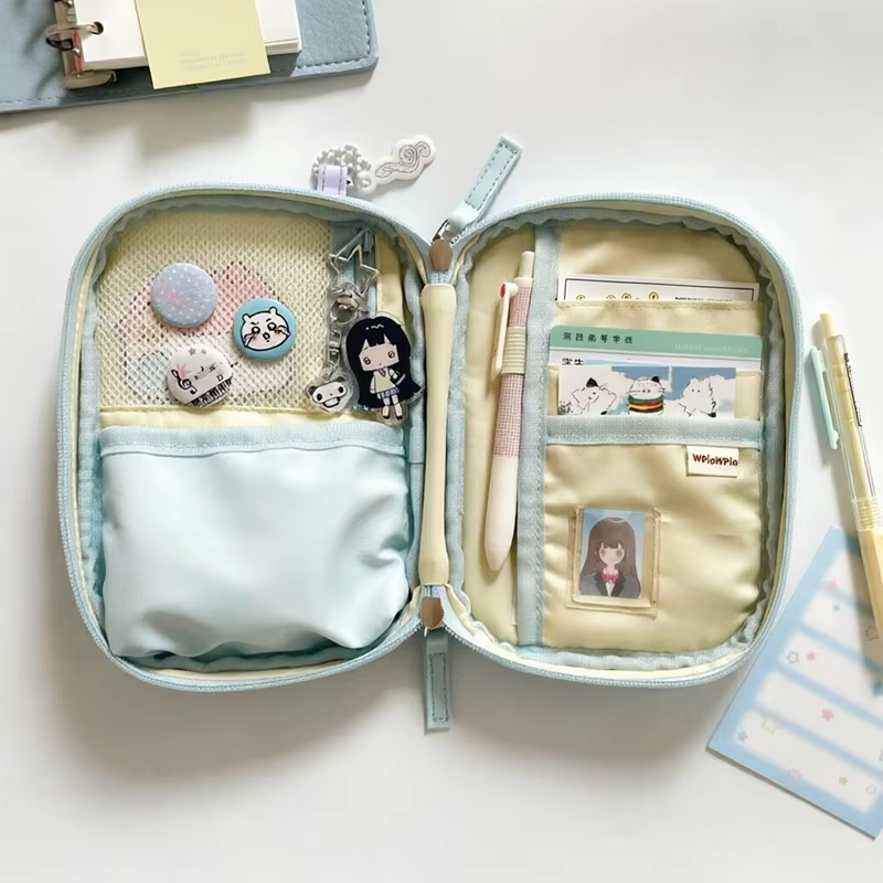 Pochette de rangement pour passeport à motif de points coréens