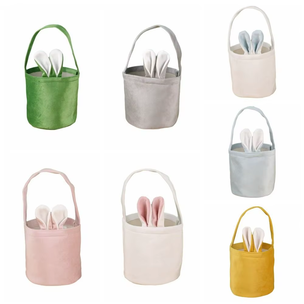 Sac fourre-tout simple en tissu avec oreilles de lapin de Pâques