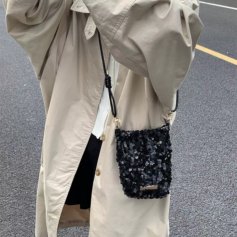 LEFTSIDE Mini paillettes sacs à bandoulière pour femmes 2025 concepteur nouvelle soirée Bling