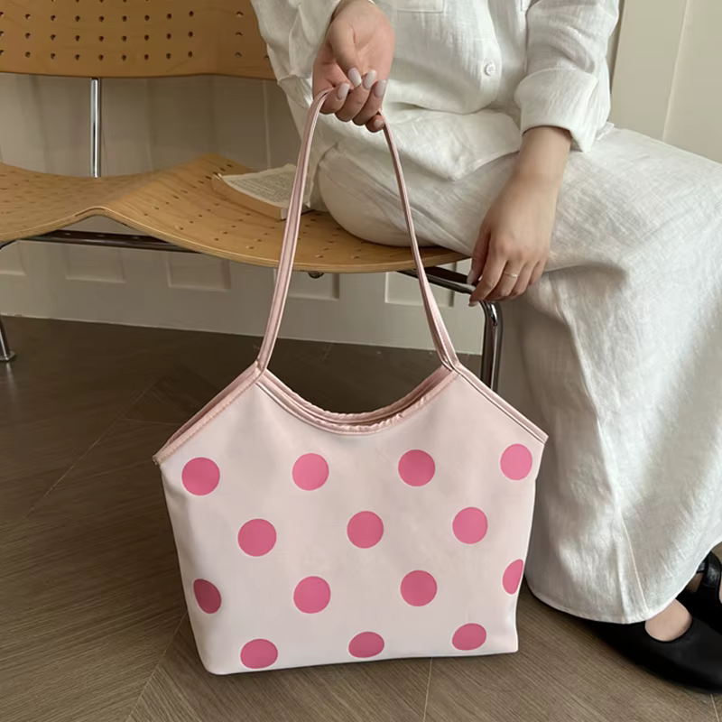 Sac fourre-tout vintage à pois