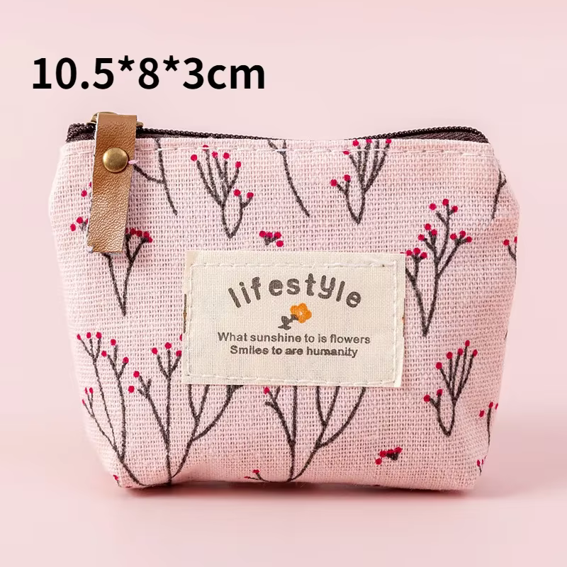 Mode Kawaii porte-monnaie toile Mini pochette florale sac à main femmes filles enfants pas cher
