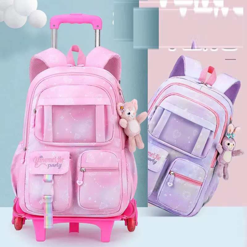 Sac à dos à roulettes pour filles, cartable à roulettes