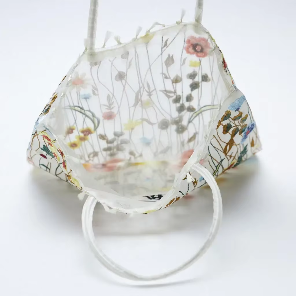 Sac à bandoulière en dentelle brodée pour femmes