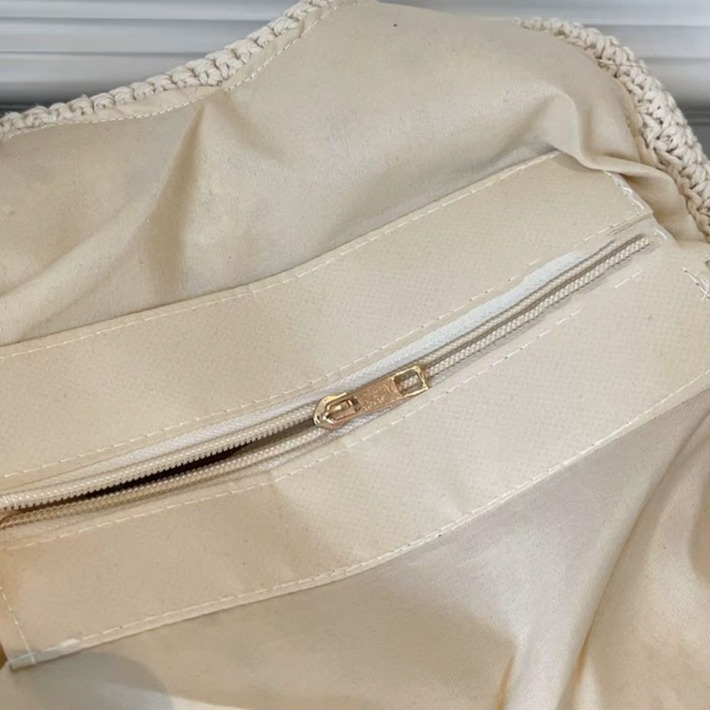 Sac fourre-tout bohème en crochet avec franges perlées