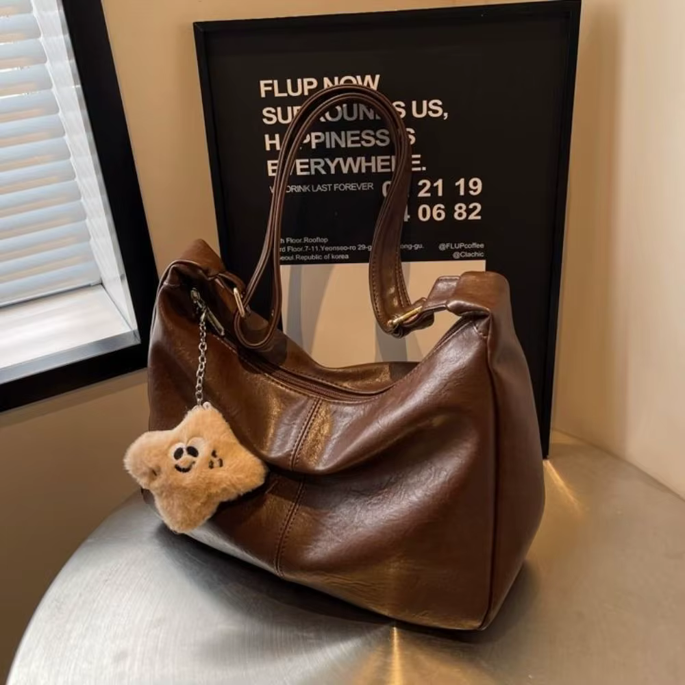 Sac à bandoulière ample en cuir PU pour femmes