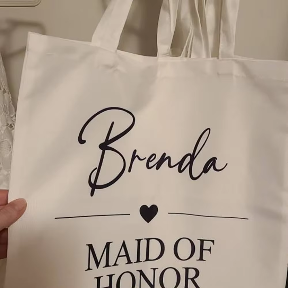 Sac fourre-tout en toile de mariage personnalisé