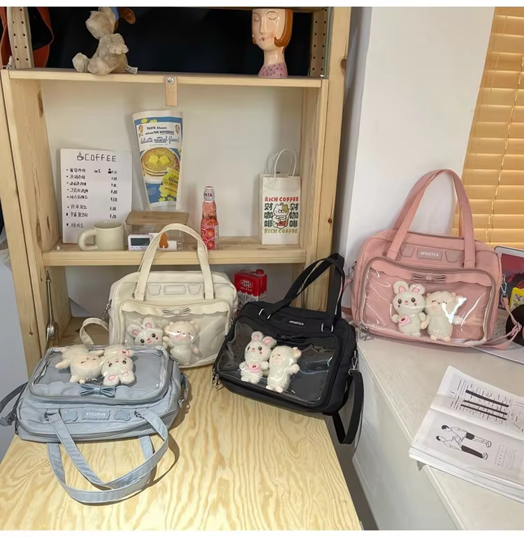 Itabag-Sac à Bandoulière en Toile Transparente pour Fille