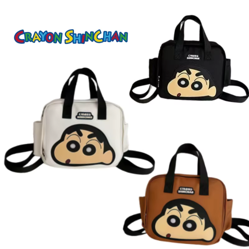 Crayon Shin-chan sac à main dessin animé Double épaule maman sac grande capacité Bento boîte à déjeuner paquet de rangement cadeaux de Festival pour filles