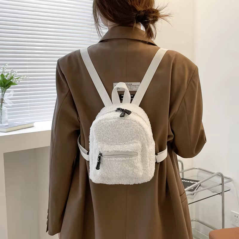 Nouvelle mode femmes Mini sac à dos couleur unie velours côtelé petits sacs à dos Simple décontracté étudiant Bookbags