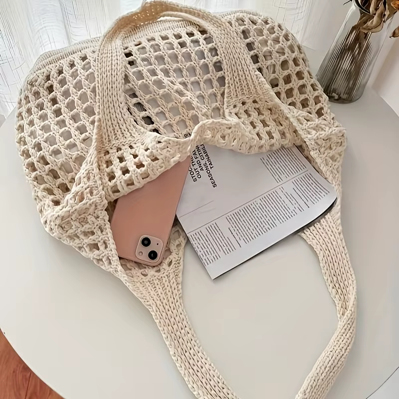 Sac fourre-tout de plage au crochet pour femme