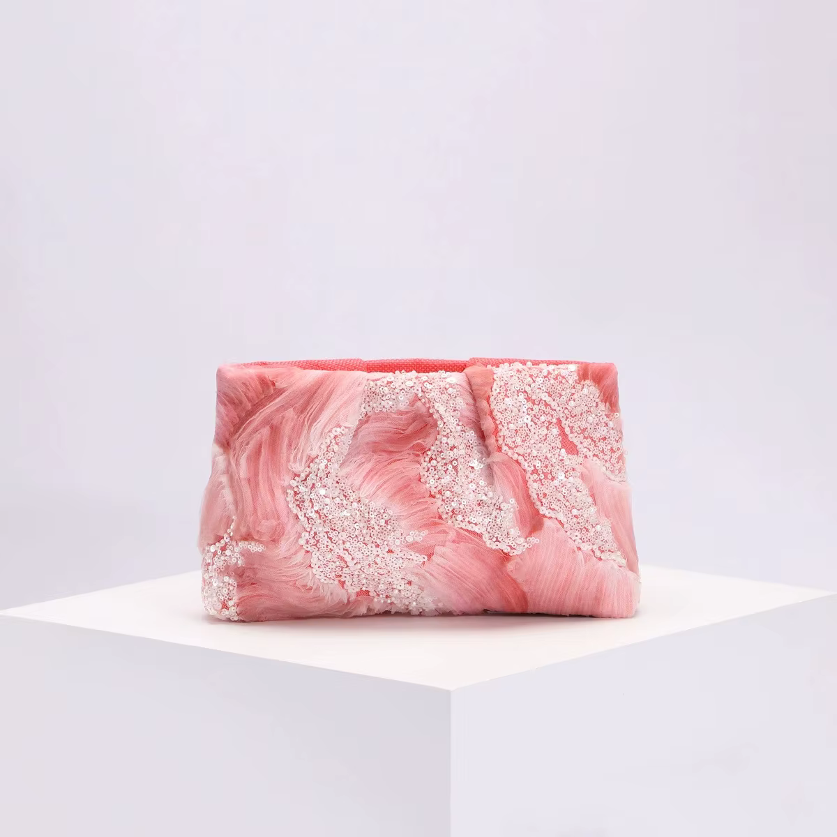 Mode paillettes pince coquille pochette pour femmes fleur broderie épaule sacs à bandoulière Vintage soirée femme