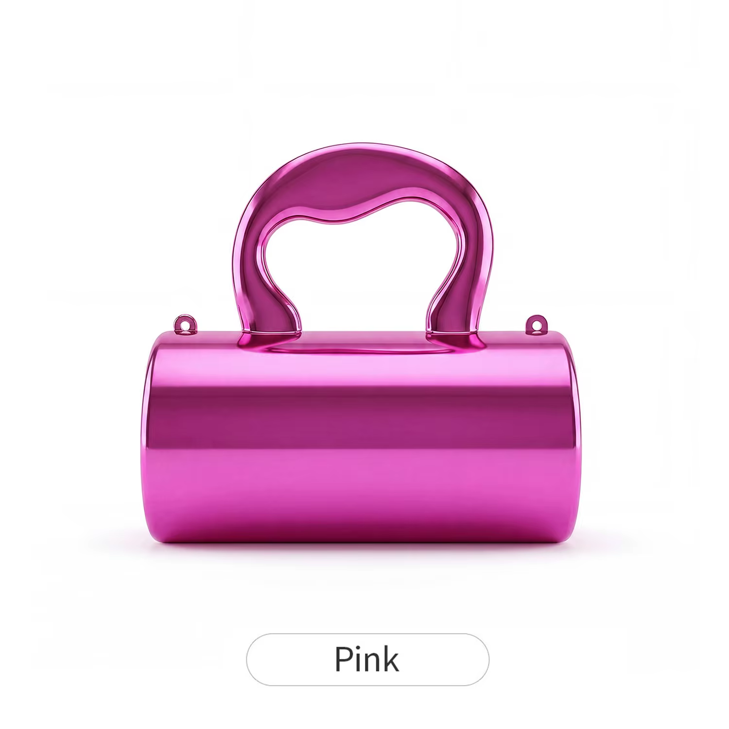 Mini pochette élégante pour femme en acrylique doré cylindrique avec une chaîne