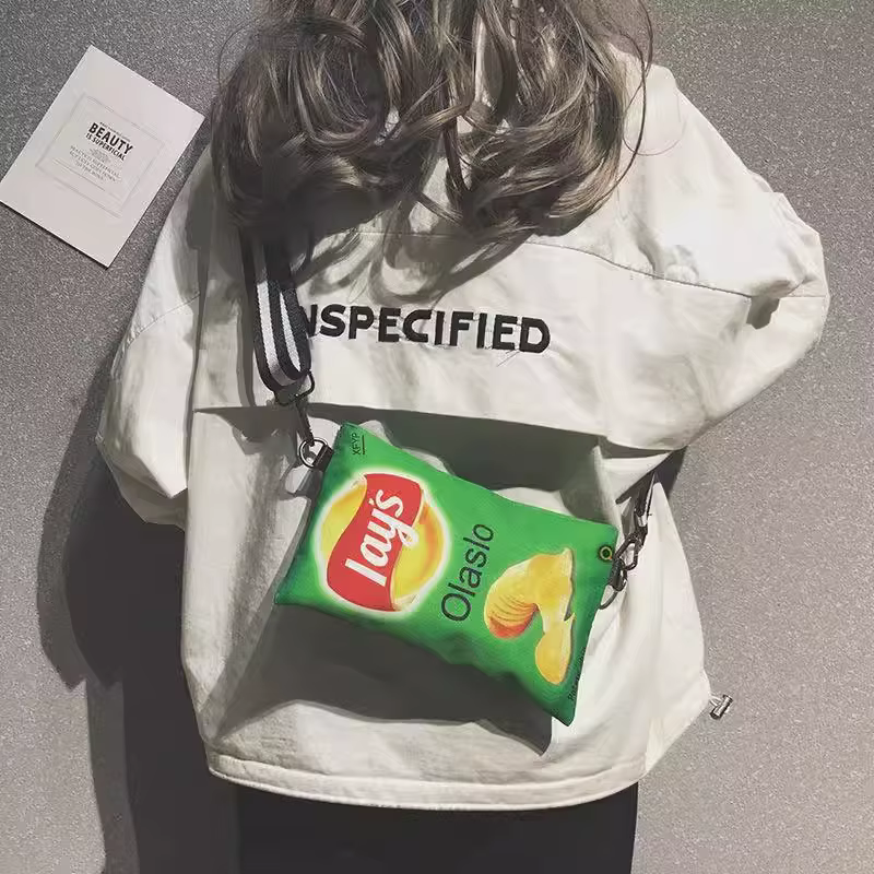 Potato Chip Snack Pattern Crossbody Bag