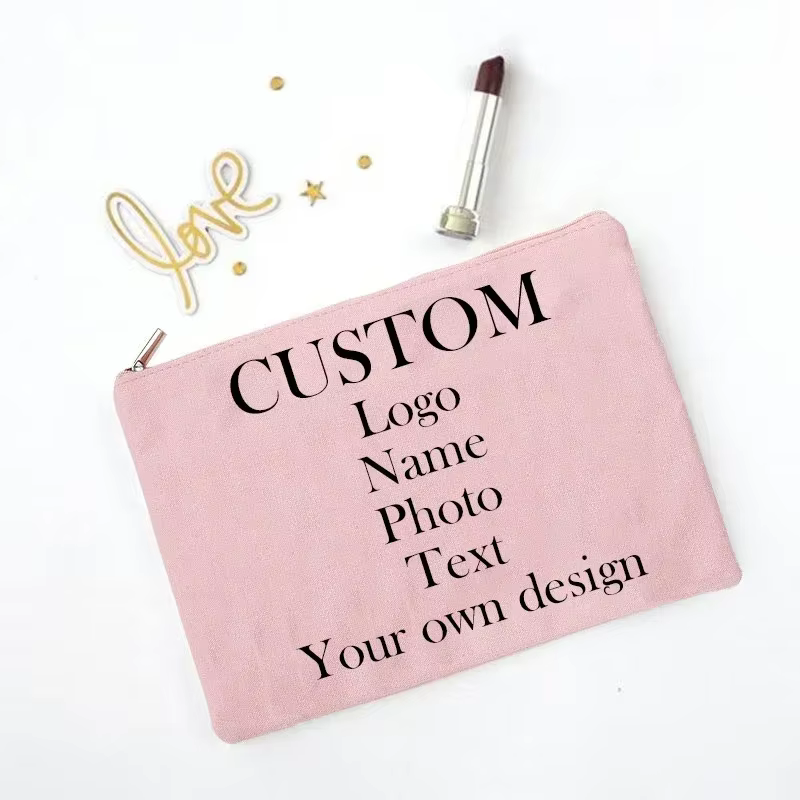Personnalisez votre propre conception Photo/nom/Logo/texte trousse de maquillage cadeau de demoiselle d'honneur organisateur de cosmétiques de voyage sacs de toilette prix bas en gros