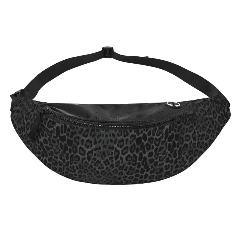 Sac banane imprimé léopard noir pour hommes et femmes