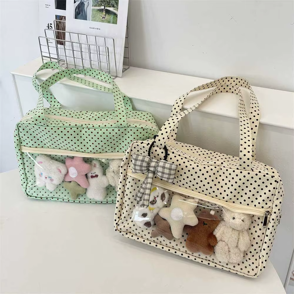 Épaule sous les bras Y2K Ulzzang Ita Sac Femme à pois Sac fourre-tout à la mode Bolso Transparent Sac