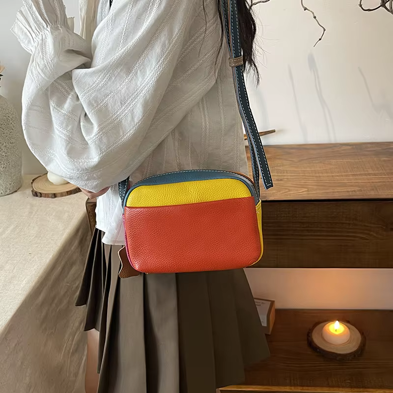 100% sac de messager en cuir véritable de luxe