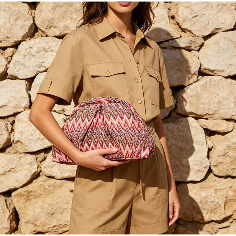 Sac à main tissé vintage français