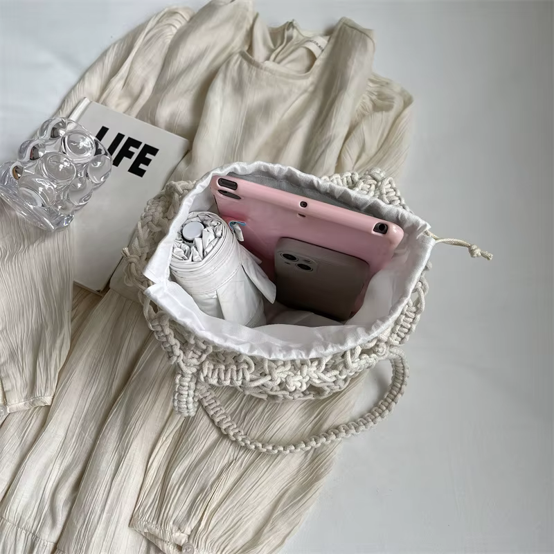 Sac à bandoulière en paille pour femme