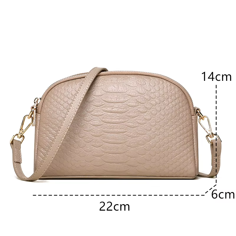 Sac à bandoulière en cuir véritable motif Crocodile pour femmes