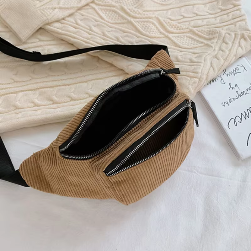 Sacs de poitrine en velours côtelé pour femmes