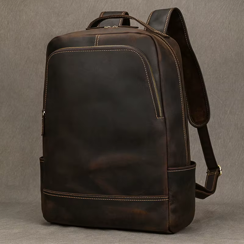 2025 nouveauté sac à dos en cuir ordinateur sac à dos 15.6 pouces pochette d'ordinateur pour hommes sacs de voyage