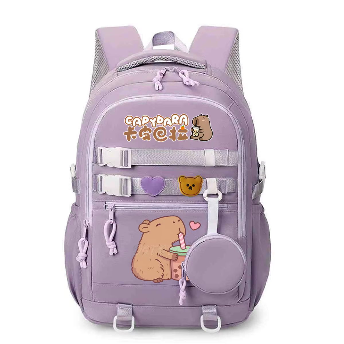 Mignon dessin animé Capybara bulle thé graphique école sacs à dos pour femmes filles ordinateur portable sac adolescent