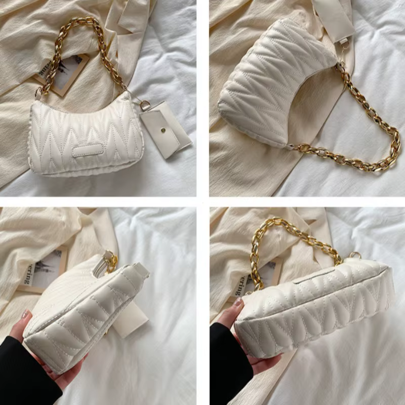 Sac en croissant froncé matelassé
