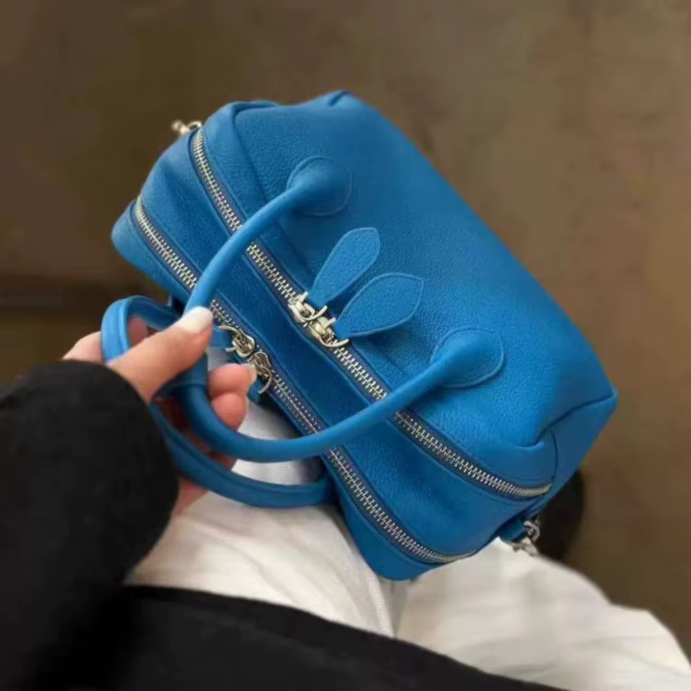 Sac bowling jaune grain litchi été 2026 – Sac à main élégant et polyvalent pour femme