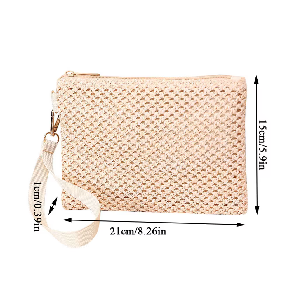 Sac à dos en paille tissé fait à la main pour femmes, pocommuniste pour filles, sac de messager, porte-monnaie, portefeuille de plage, dragonne, mode pour dames