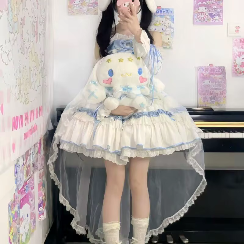 Sac à dos Cinnamoroll avec nœud en satin et dentelle