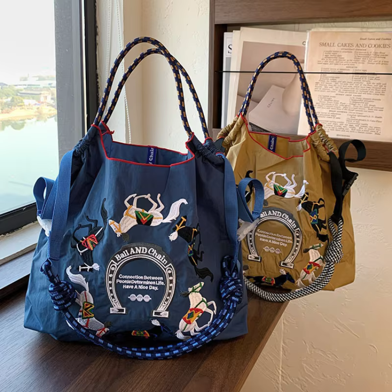 Sac de shopping brodé Wanli Horse