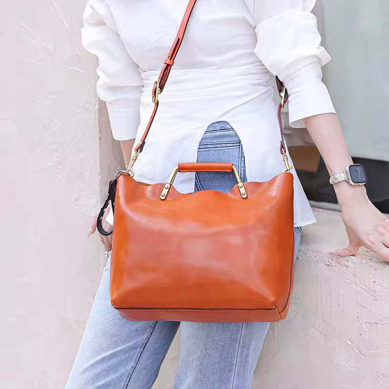 Sac fourre-tout en cuir souple pour femmes